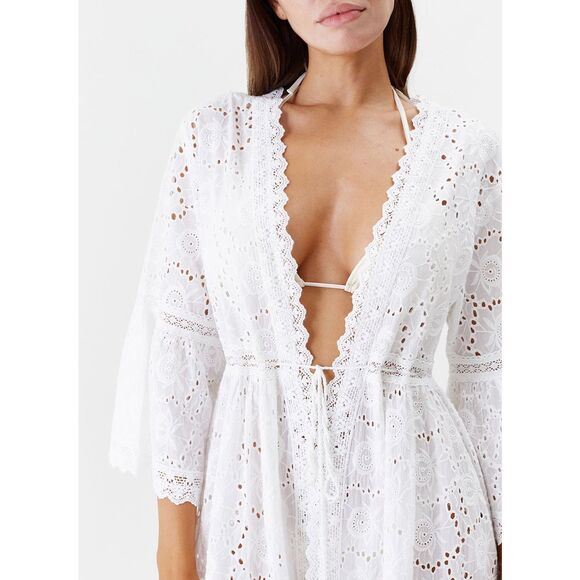 Melissa Odabash AVA WHITE KAFTAN Size S $340 - Picture 2 of 12